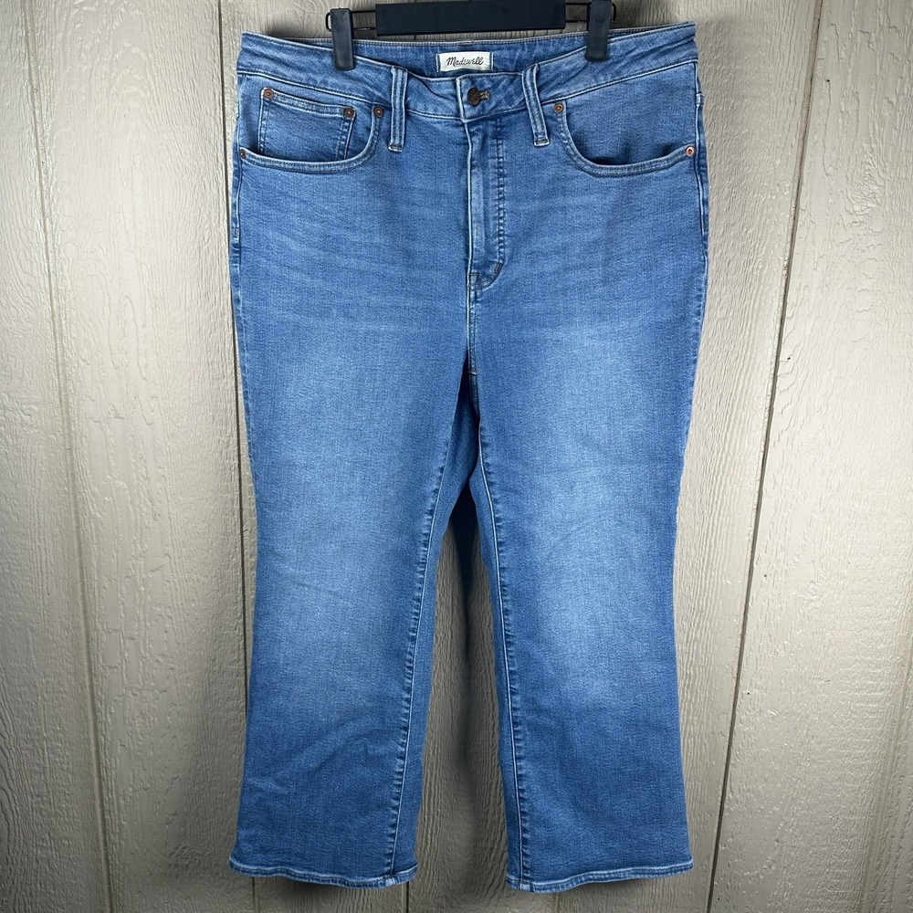 Madewell Cali Demi-Boot Cut Jeans Womens Size 16W Blue Medium Wash Denim Stretch